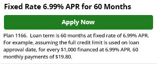 1166 - Reduced Rate 6.99% for 60 Months