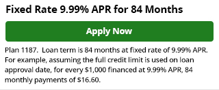 1187 - Reduced Rate 9.99% for 84 Months