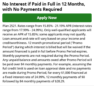 2521 - 12 Months No Interest, No Payments - (84 Principal Pmts)