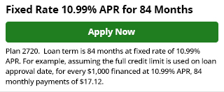 2720 - Reduced Rate 10.99% for 84 Months