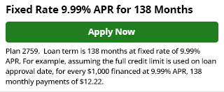 Plan 2759: Fixed Rate 9.99% APR for 138 Months