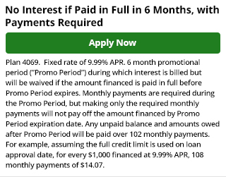 4069 - No Interest if Paid in Full within 6 Months