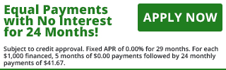 6024 - Equal Payments, 0% for 24 Months