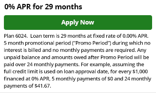 6024 - Equal Payments, 0% for 24 Months