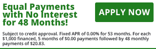 6048 - Equal Payments, 0% for 48 Months