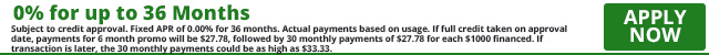 6136 - Equal Payments, 0% for 36 Months